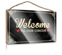 Sign For Front Door Welcome To The Circus Wooden Sign Funny Office Door Signs Man Cave Furniture(20X30CM)