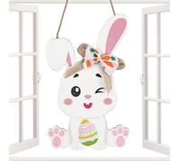 Sign for the Front Door, Festive Cute Hanging | Spring Rabbit Door Sign for Easter Time, for Indoor Outdoor Window Mantle Bedroom