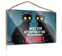 Sign Front Door Decor Black Cats Always Watching! Funny Home Sign Cool Stuff for Your Room(20X30CM)