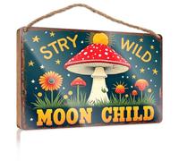 Sign Front Door Decor Try Wild Moon Child Teen Stuff No Solociting Signs(23X35CM)