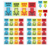 Sign Here Stickers - 500pcs Arrow Stickers, Adhesive Sign Here Tabs, Colorful Sign Post Flags for Documents, Notebooks, Home Office, School Supplies (4 Colors)