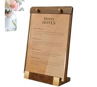 Sign Holder Stand,Acrylic Vertical Display Frame - Paper Display Stand with Wooden Base,for Booth Poster Picture Brochure Qr Code Advertising Document Certificate