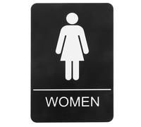 Sign Identification for Acrylic Braille Black Toilet Women Restroom
