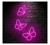 Sign Lamp Butterfly Neon Sign Butterflies Led Light Animal Room Wall Art House Decor Storefront Window Display Business Entrance 50cm