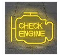 Sign Lamp Check Engine Neon Signs USB Powered For Auto Repair Shop Wall Decor, Garage Neon Sign Wall Art 30x22.5cm