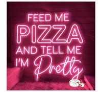 Sign Lamp Feed Me Pizza And Tell I'm Pretty Neon Sign For Restaurant Home Kitchen Wall Decor 50cmx50cm(F)