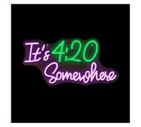 Sign Lamp It's 4:20 Somewhere Neon Sign for Bedroom Livingroom Club Bar Man Cave Party Wall Decor 46x22.5cm