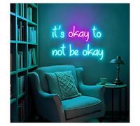 Sign Lamp It's Okay To Not Be Okay Neon Lights Adjustable Brightness Suitable For Library Studio Wall Decor 33cmx43cm(D)