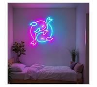 Sign Lamp Koi Fish Neon Lights Adjustable Brightness Suitable For Studio Shop Wall Art Decor 37cmx43cm(A)