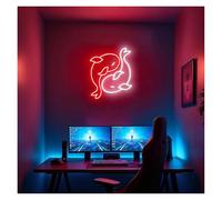 Sign Lamp Koi Fish Neon Lights Adjustable Brightness Suitable For Studio Shop Wall Art Decor 37cmx43cm(D)