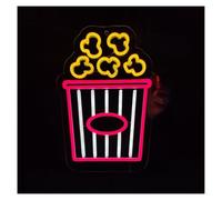 Sign Lamp Popcorn Neon Sign, Movie Time Suitable For Room Cinema Wall Decor Bucket 40cm(C)