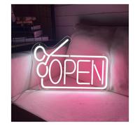 Sign Lamp Scissors Open Neon Lights With Adjustable Brightness Suitable For Beauty Salon Shop Decor 26cmx41cm