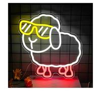 Sign Lamp Sheep Neon Cute Cartoon Animal LED Light Dimmable for Kids Bedroom 37cmx38cm