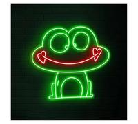 Sign Lamp Smiling Frog Neon Sign USB Powered Dimmable Animal Shop and Kids Room Wall Decor Put On A Happy 45cm