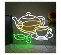 Sign Lamp Tea Pot Neon Sign Light Dimmable For Teashop Store Cafe Coffee Shop Mall Kitchen Wall Decor 38cmx30.9cm