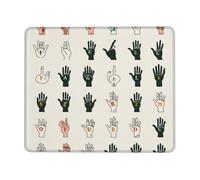 Sign Language Alphabet Art Print Mouse Pad 8.3 x 10.3 in, Anti Slip Rubber Base Computer Mouse pad for Computers Laptop Office Desk Accessories