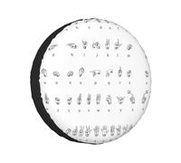 Sign Language Alphabet Christmas Tire Covers,Waterproof Wheel Covers for Rv Wheel Travel Trailer Camper Truck SUV