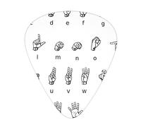Sign Language Alphabet Guitar Picks - Guitar Accessories - Guitar Picks For Acoustic Guitar Electric Guitar Bass Guitar For Men Women Professional Guitarist Musicians And Beginner