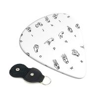 Sign Language Alphabet Guitar Plectrums, 6 Guitar Plectrums, Printed on both sides for Electric Guitar Bass Ukulele (0.46 mm 0.71 mm 0.96 mm)