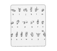 Sign Language Alphabet Mouse Pad Ultra-Smooth Gaming Mousepad Non-Slip Rubber Base Washable Perfect For Desk