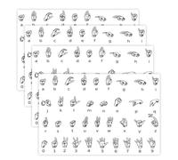 Sign Language Alphabet Placemats Heat Resistant Anti Slip Dining Table Place Mats Washable Linen Placemat Wipeable Placemat for Kitchen Art Placemats Easy to Clean