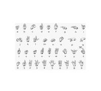 Sign Language Alphabet Placemats Heat Resistant Anti Slip Dining Table Place Mats Washable Linen Placemat Wipeable Placemat for Kitchen Art Placemats Easy to Clean