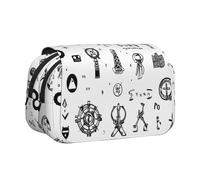 Sign Language Alphabet. Print Double Clamshell Pen Case, Zipper Pockets, Large Capacity For Art Supplies & Travel