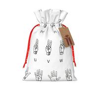 Sign Language Alphabet. Print Drawstring Gift Seasonal Bags Celebrations Eco-Conscious Holiday Present Packaging