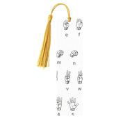 Sign Language Alphabet. Print Exquisite Wooden Bookmarks with Tassels Wooden Craft Bookmark Ornaments with Holes and Ropes for