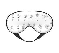 Sign Language Alphabet Print Eye Mask, Soft and Breathable, Suitable for Nap, Travel and Night Sleep