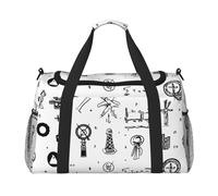 Sign Language Alphabet. Print Foldable Carry On Tote Large Capacity Hand Carry Bag for Airplane Weekend Getaways