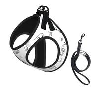 Sign Language Alphabet. Print Small Dog Harness And Leash Set, Adjustable Soft Vest With 360° Reflective Straps For Cats Puppy