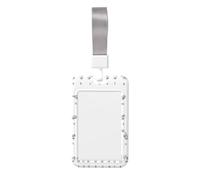 Sign Language Alphabet Printed Card Badge Holder with Neck Strap, Vertical Cards Holder Anti-Scratch and Easy-Scan, for Office, School