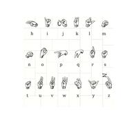Sign Language Alphabet Printed Square Jigsaw Puzzle 12.8x12.8 CM, Puzzle Challenging Game for Adults Gifts, Family Fun Decorative Wall Decor