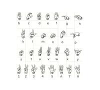 Sign Language Alphabet Printed Square Jigsaw Puzzle 12.8x12.8 CM, Puzzle Challenging Game for Adults Gifts, Family Fun Decorative Wall Decor