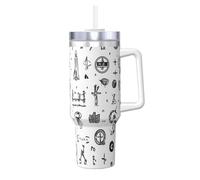 Sign Language Alphabet. Printing 40oz Stainless Steel Tumbler Double Wall Vacuum Insulated Mug With Handle And 2 In 1 Straw Lid