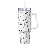 Sign Language Alphabet Printing 40oz Stainless Steel Tumbler Double Wall Vacuum Insulated Mug With Handle And 2 In 1 Straw Lid