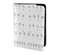 Sign Language Alphabet Printing Cowhide Passport Holder,Passport Cover,Travel Card Cover Case For Men Women,Documents Protector, Black, One Size