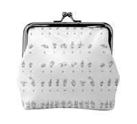 Sign Language Alphabet Printing Small Travel Kit Wallet, Compact Pouch For Camping Adventures And Fishing Trips, Black, One Size, Art Deco
