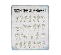 Sign Language for Babies and Toddlers Language Alphabet Educationals ABC Water Resistant Mouse Pad Computer Mouse Mat with Anti-Slip Rubber Base for Office Laptop Gaming Working 11.8" x 9.8"