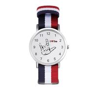 Sign Language I Love You Sport Watch for Men Women Nylon Strap Wrist Watch Analog Quartz Watch