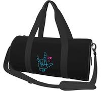 Sign Language I Love You Travel Luggage Duffel Bag Sports Rolling Foldable Duffel Bag, Black