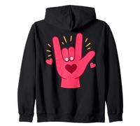 Sign Language Love Gesture ASL Interpreter Zip Hoodie
