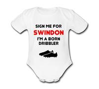 SIGN ME FOR SWINDON PERSONALISED Unique Baby Vest Baby Grow Babygrow Boys Girls UNISEX FOOTBALL TOWN
