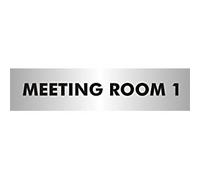 Seco Meeting Room 1 Sign, 190mm x 45mm - 2mm Brushed Aluminium Effect Acrylic