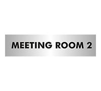 Seco Meeting Room 2 Sign, 190mm x 45mm - 2mm Brushed Aluminium Effect Acrylic