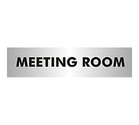Seco Meeting Room Sign, 190mm x 45mm - 2mm Brushed Aluminium Effect Acrylic