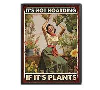 Sign Metal Tin Sign It'S Not Hoarding If It'S Plants Retro Wall Decor For Home Cafes Office Store Pubs Club Sign Plaque Tin Sign 20X30cm