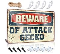 Sign Moving Broomstick Decor Retro & Welcome To The Bathroom Folded Edge : Beware Of Attack Gecko Tween Room Decor For | Unusual Wall Decor For Office