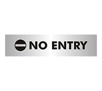 Sign No Entry Wall Mounted PVC (Polyvinyl Chloride) 19 x 4.5 cm